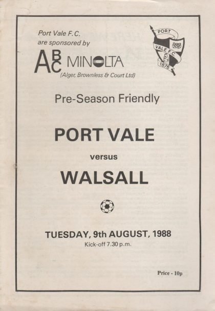 Port Vale v Walsall 09-Aug-1988