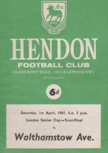 Hendon v Walthamstowe Avenue 01-Apr-1967