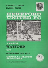 Hereford United v Watford 15-Sep-1973