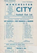 Manchester City Reserves v West Bromwich Albion Reserves 22-Dec-1969