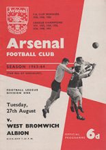 Arsenal v West Bromwich Albion 27-Aug-1963