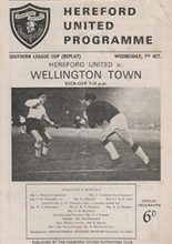 Hereford United v Wellington Town 07-Oct-1964