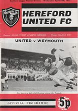 Hereford United v Weymouth 19-Apr-1972