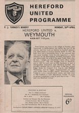 Hereford United v Weymouth 26-Apr-1965