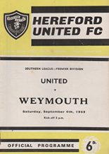 Hereford United v Weymouth 06-Sep-1969