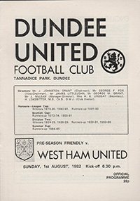 Dundee United v West Ham United 01-Aug-1982