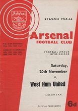 Arsenal v West Ham United 20-Nov-1965