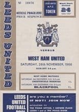 Leeds United v West Ham United 26-Nov-1966