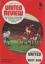 Manchester United v West Ham United 27-Sep-1969