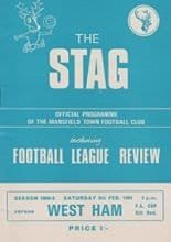 Mansfield Town v West Ham United 08-Feb-1969