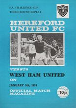 Hereford United v West Ham United 09-Jan-1974