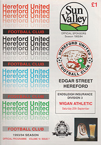 Hereford United v Wigan Athletic 25-Sep-1993