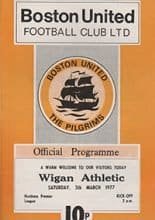 Boston United v Wigan Athletic 05-Mar-1977