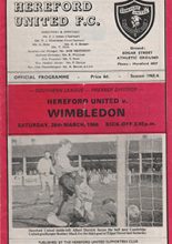 Hereford United v Wimbledon 26-Mar-1966