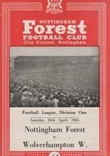 Nottingham Forest v Wolverhampton Wanderers 24-Apr-1965