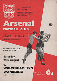 Arsenal v Wolverhampton Wanderers 24-Aug-1963