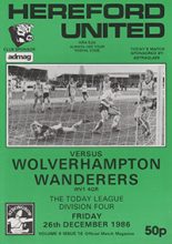 Hereford United v Wolverhampton Wanderers 26-Dec-1986