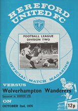 Hereford United v Wolverhampton Wanderers 02-Oct-1976
