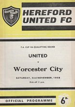 Hereford United v Worcester City 02-Nov-1968