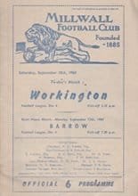 Millwall v Workington 10-Sep-1960