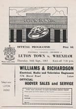 Luton Town v Wrexham 16-Sep-1965