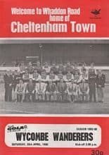 Cheltenham Town v Wycombe Wanderers 26-Apr-1986
