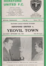 Hereford United v Yeovil Town 16-Sep-1967