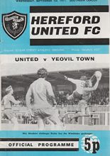 Hereford United v Yeovil Town 01-Sep-1971