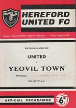 Hereford United v Yeovil Town 30-Dec-1968