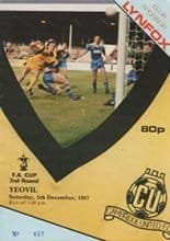 Cambridge United v Yeovil Town 05-Dec-1987