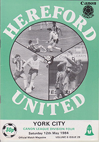 Hereford United v York City 12-May-1984