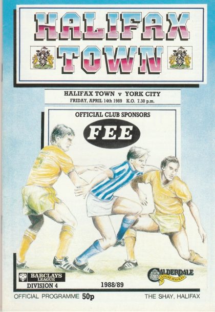 Halifax Town v York City 14-Apr-1989