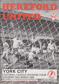 Hereford United v York City 20-Mar-1982