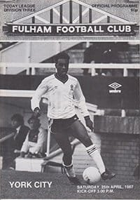 Fulham v York City 25-Apr-1987