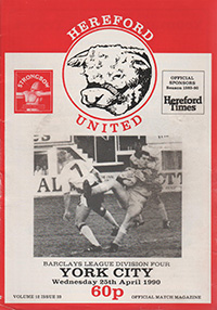 Hereford United v York City 25-Apr-1990