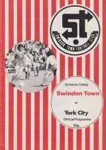 Swindon Town v York City 29-Mar-1977