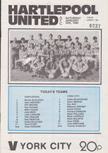 Hartlepool United v York City 30-Jan-1982