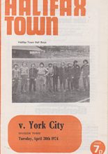 Halifax Town v York City 30-Apr-1974