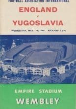 England v Yugoslavia  11-May-1960
