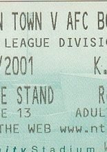Northampton Town v AFC Bournemouth 15-Dec-2001