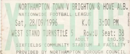 Northampton Town v Brighton & Hove Albion  28-Sep-1996