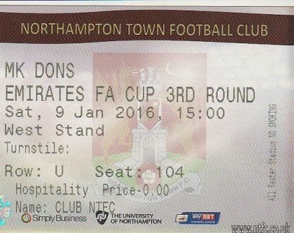 Northampton Town v Milton Keynes Dons   19-Jan-2016
