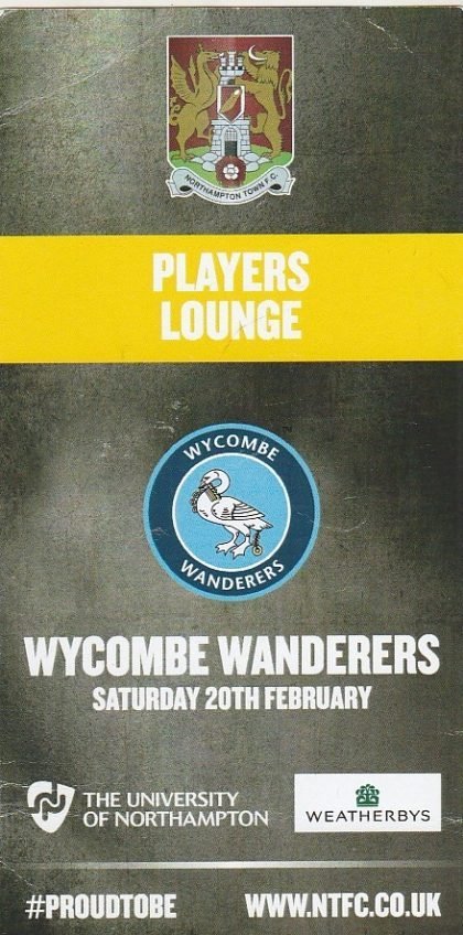 Northampton Town v Wycombe Wanderers   20-Feb-2016