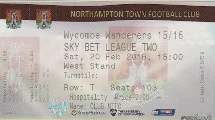 Northampton Town v Wycombe Wanderers   20-Feb-2016