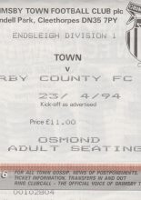 Grimsby Town v Derby County    23-Apr-1994