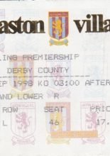 Aston Villa v Derby County  25-Sep-1998