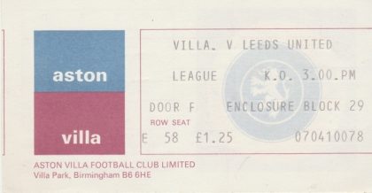 Aston Villa v Leeds United  - Date unknown