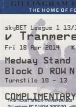 Gillingham v Tranmere Rovers  18-Apr-2014