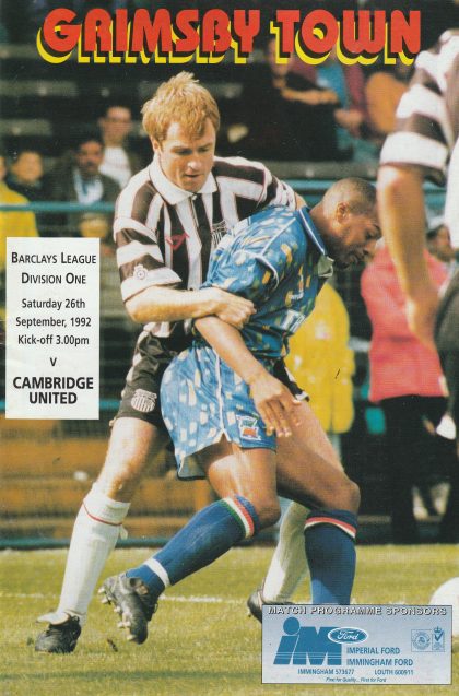 Grimsby Town v Cambridge United 26-Sep-1992