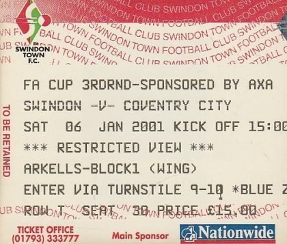 Swindon Town v Coventry City   06-Jan-2001